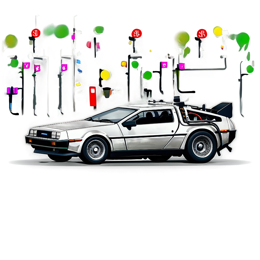 Delorean Crossing The Finish Line Png Byt14