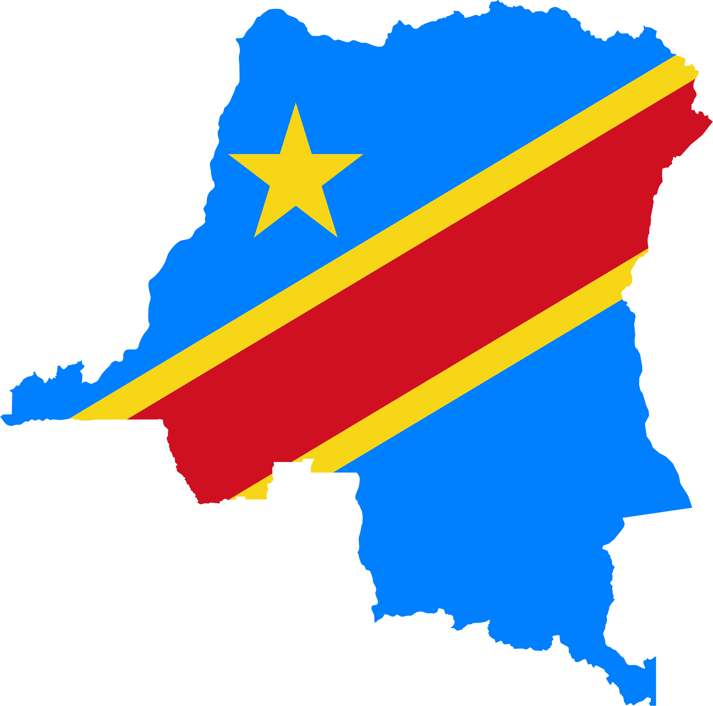 Democratic Republicof Congo Flag Map