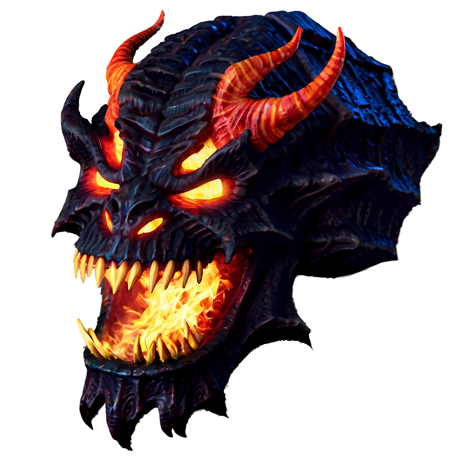 Demon In Flames Png Bns