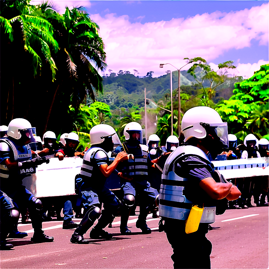 Demonstrators Vs Riot Police Png 06242024