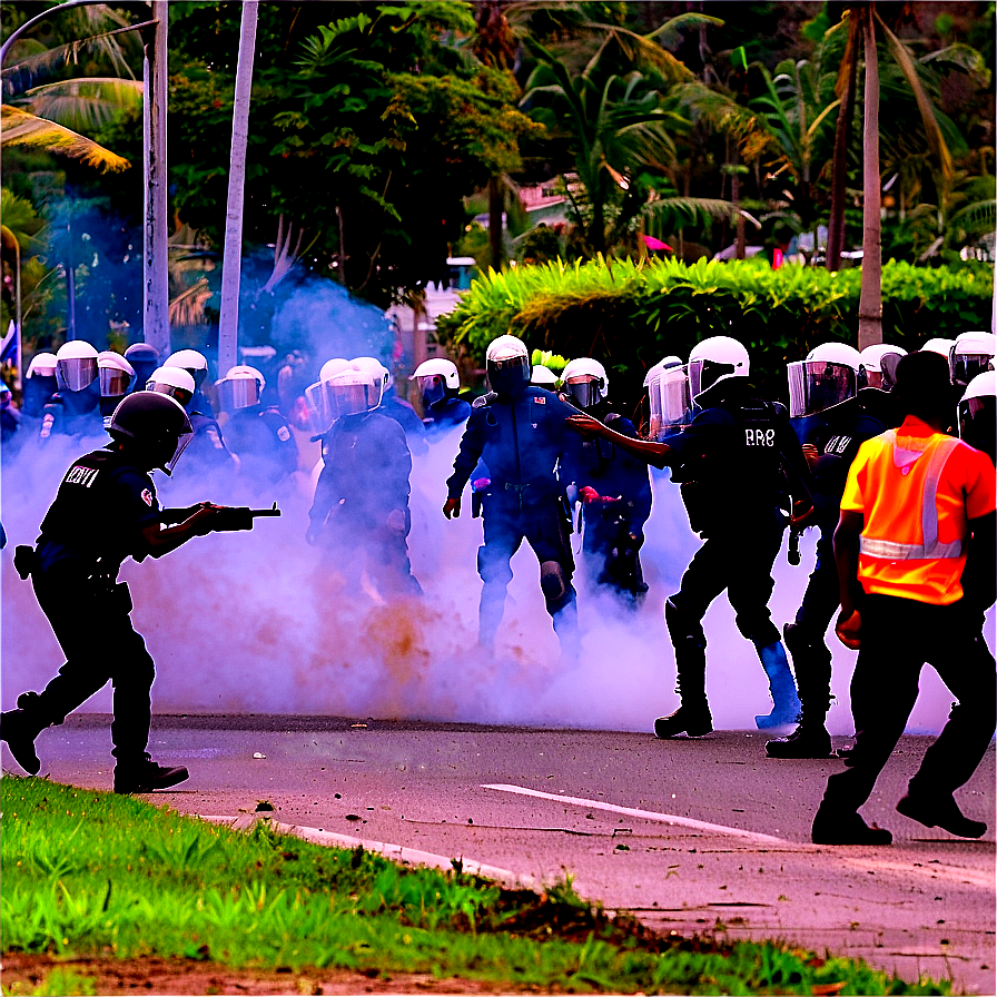 Demonstrators Vs Riot Police Png 06242024