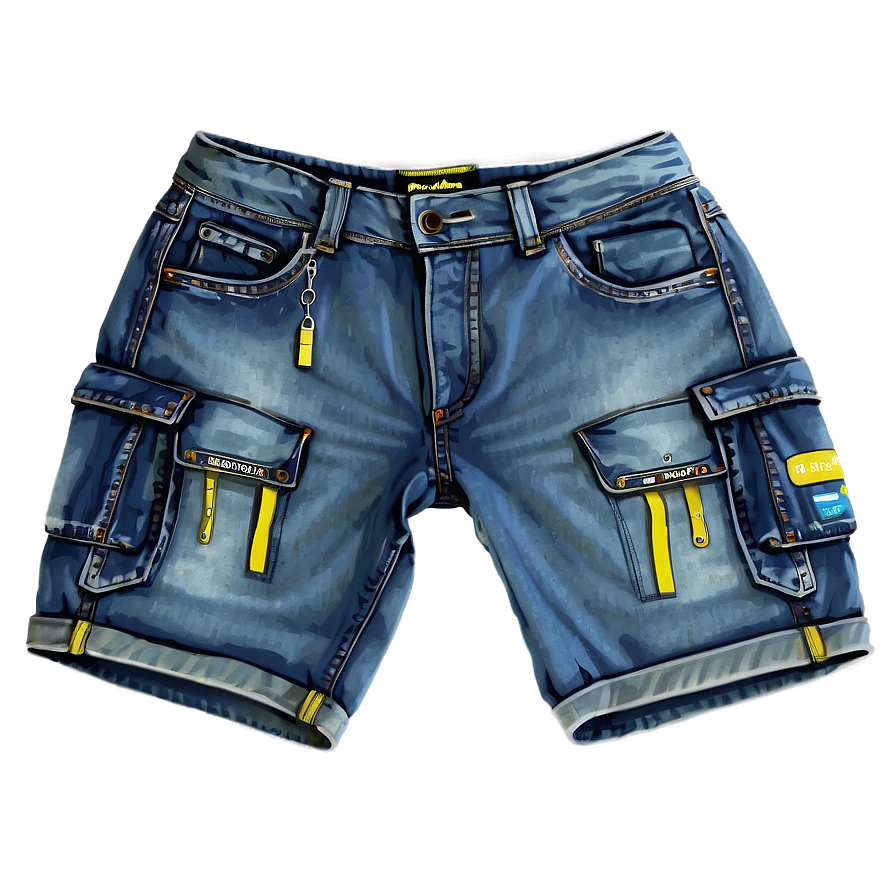 Denim Cargo Shorts Png 20