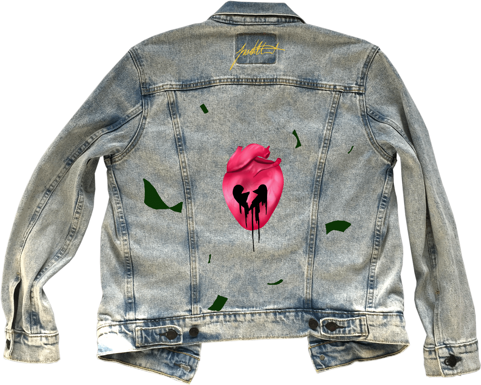 Denim Jacketwith Rose Design