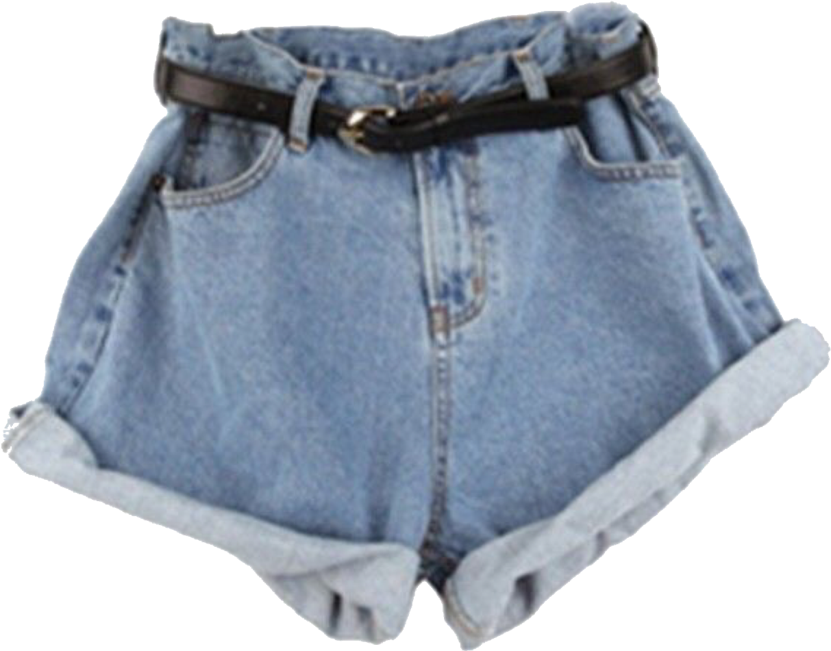 Denim Shortswith Black Belt