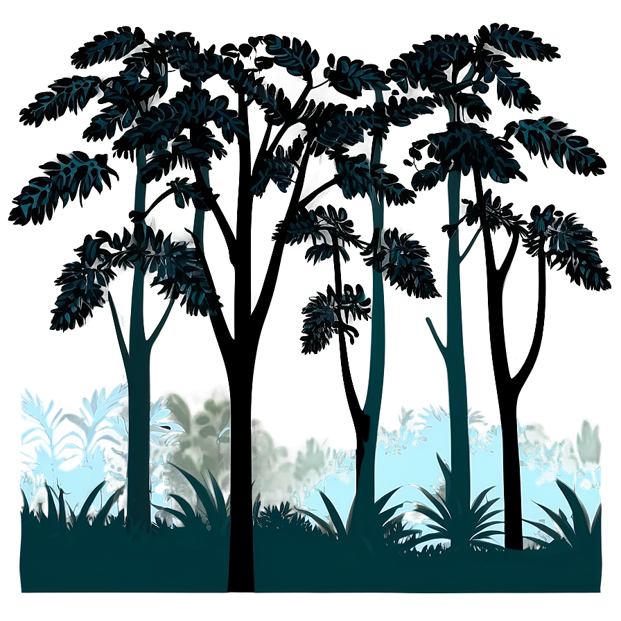 Dense Forest Silhouette Png 06262024