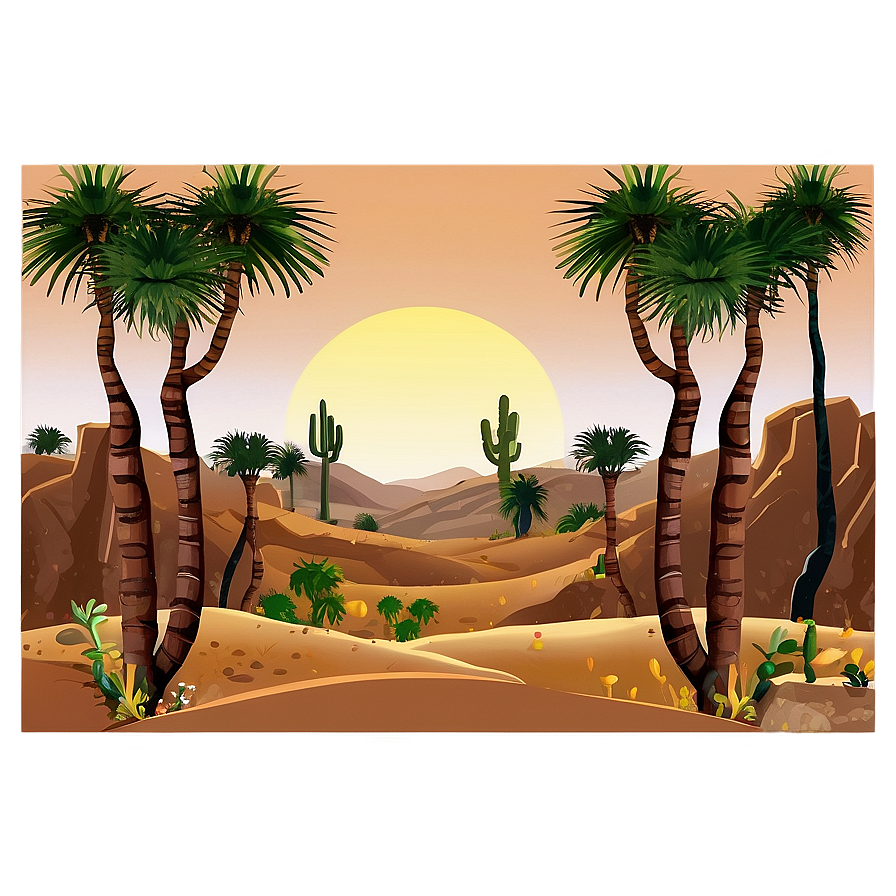 Desert Mirage Scene Png Myj78