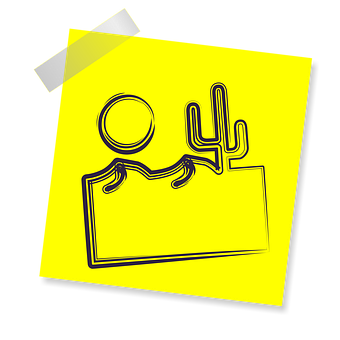 Desert Scene Sticky Note Icon