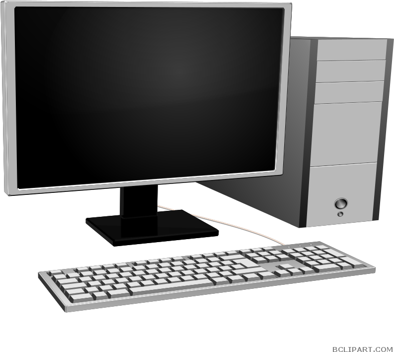 Desktop Computer Setup Clipart