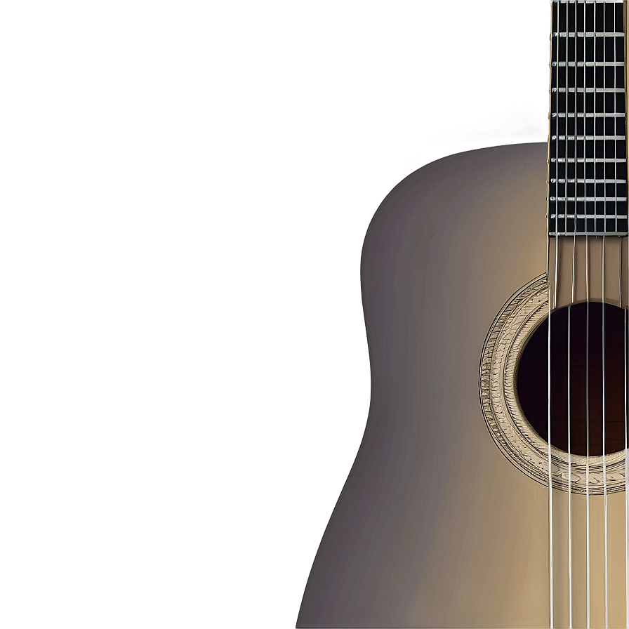 Detailed Acoustic Guitar Sketch Png 45