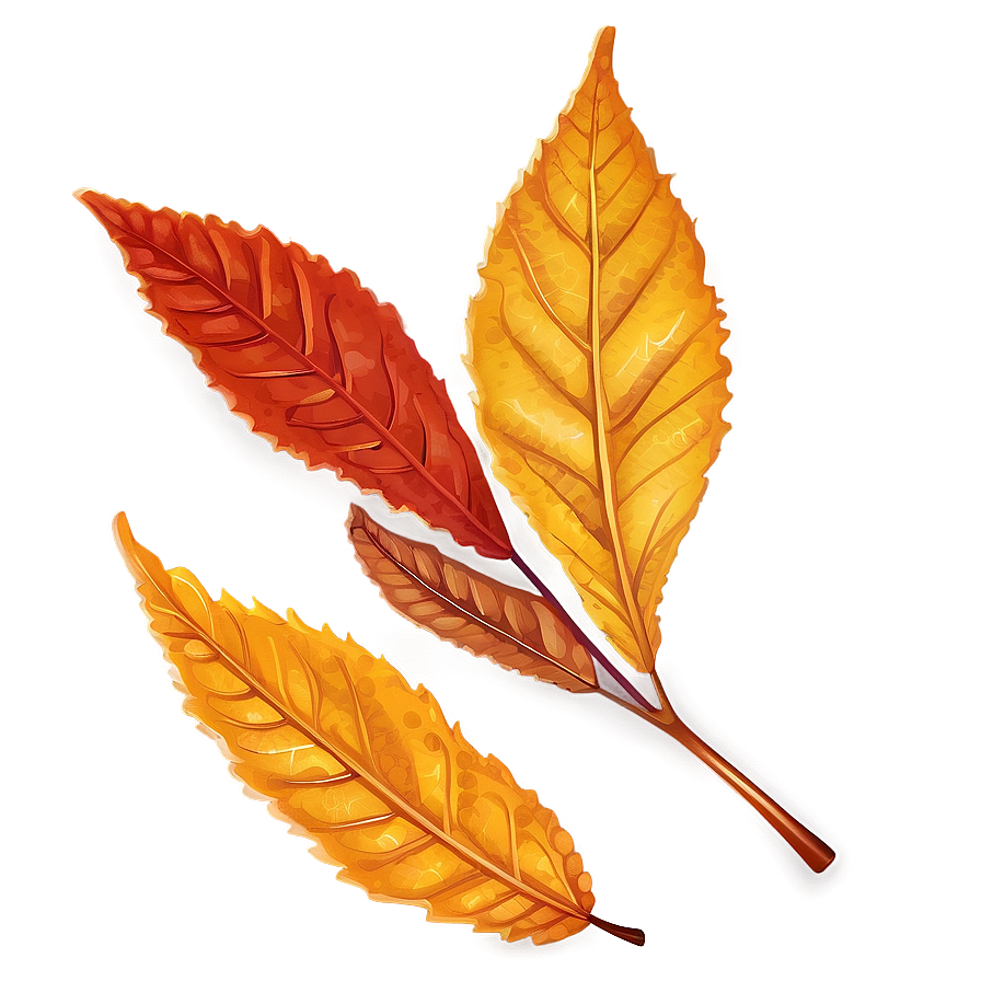 Detailed Autumn Leaf Illustration Png Mmf7