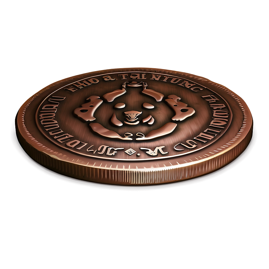 Detailed Bronze Coin Png 24