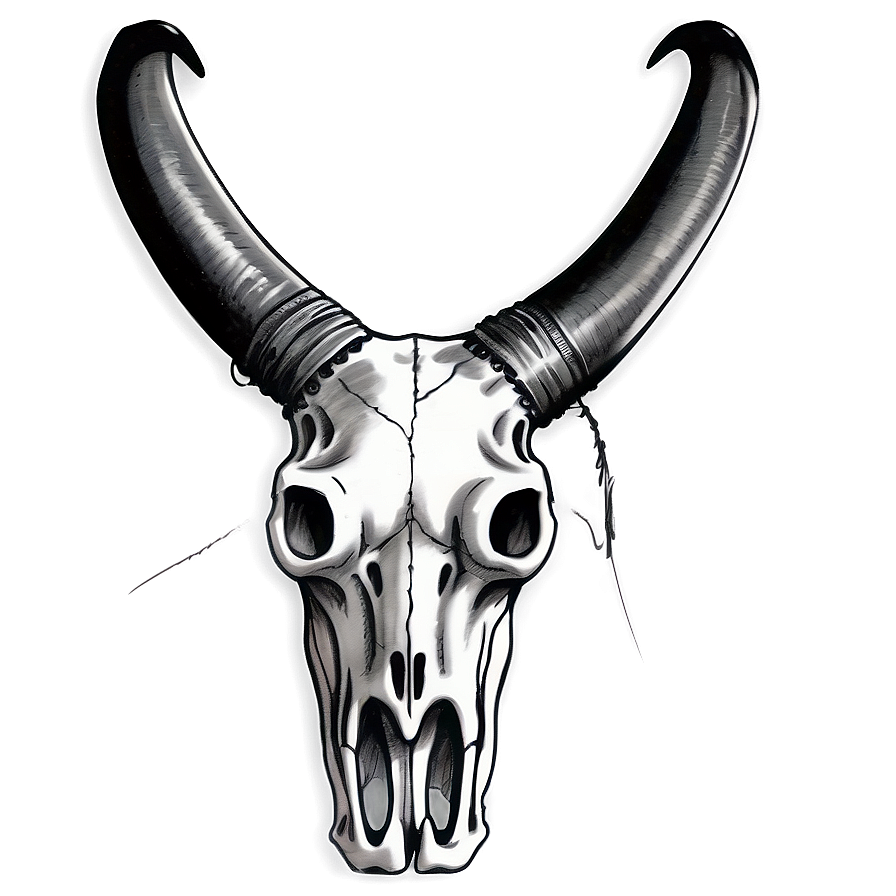 Detailed Bull Skull Sketch Png 06122024