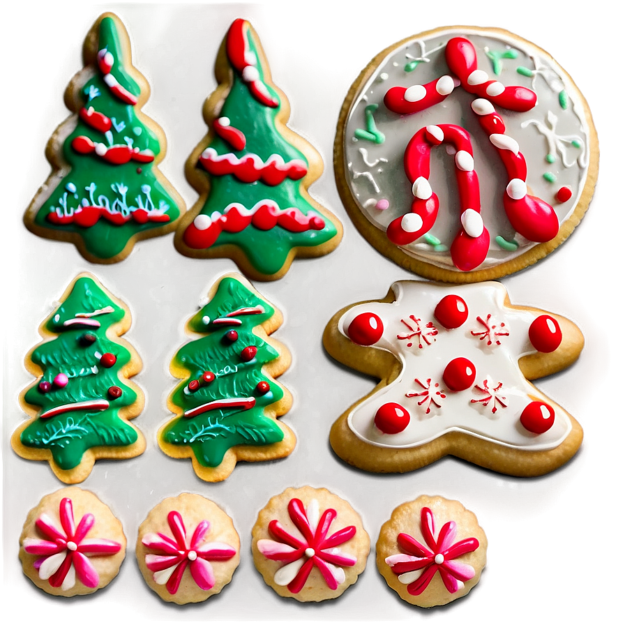 Detailed Christmas Cookie Decorating Png Mww37