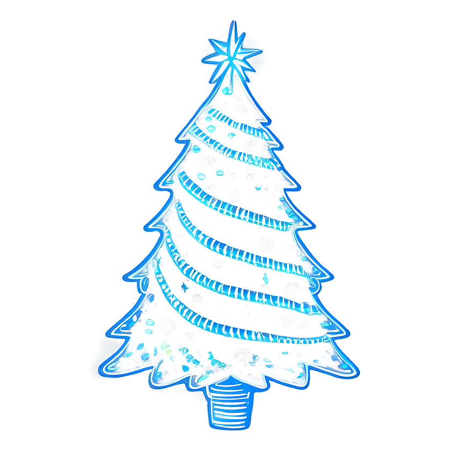 Detailed Christmas Tree Line Work Png 06132024