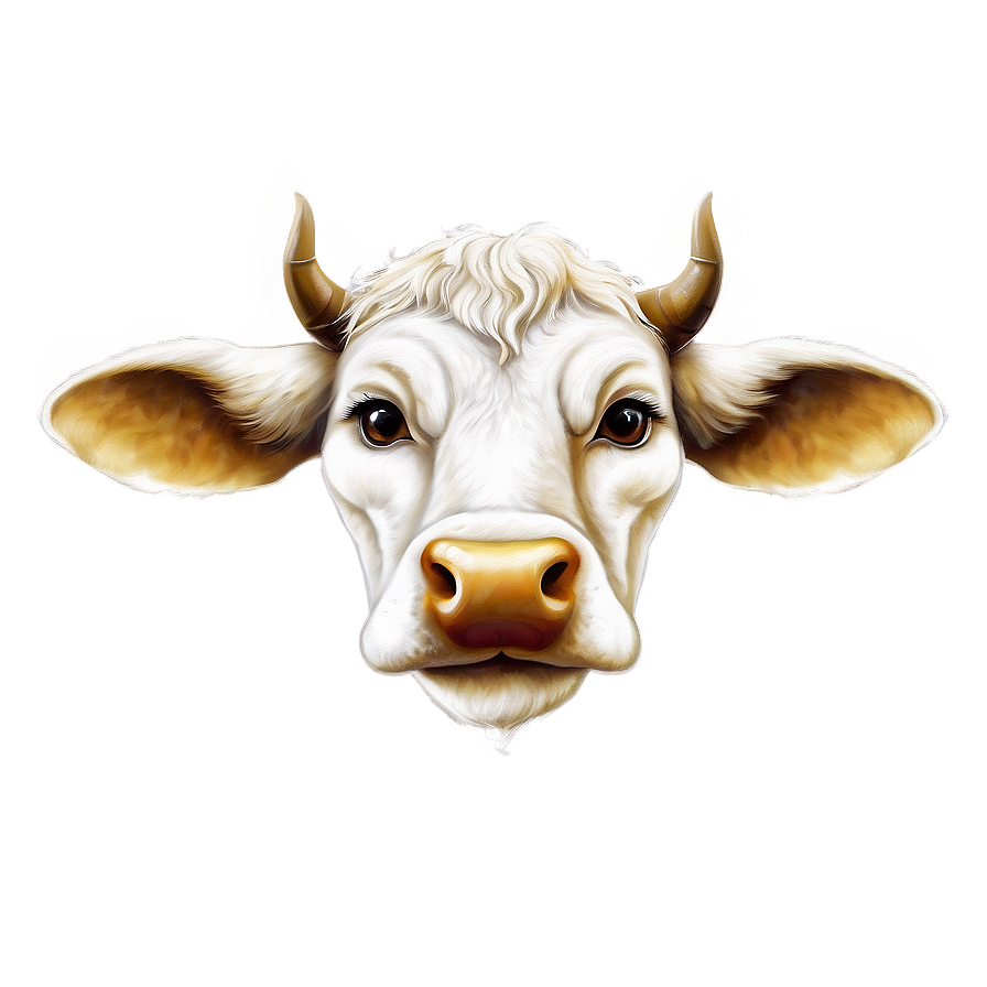 Detailed Cow Head Artwork Png 17