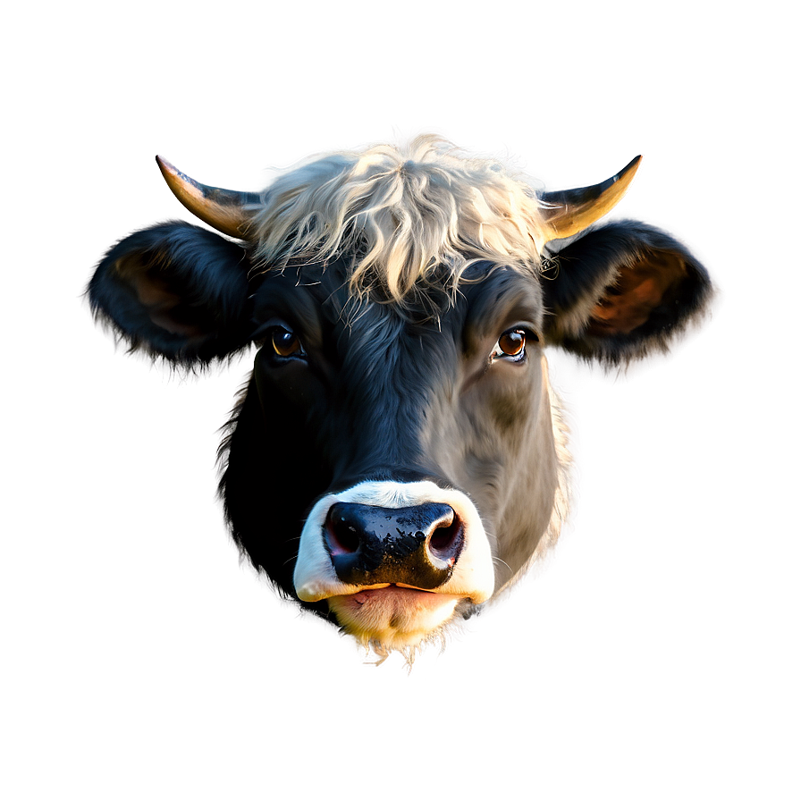 Detailed Cow Head Artwork Png Acd