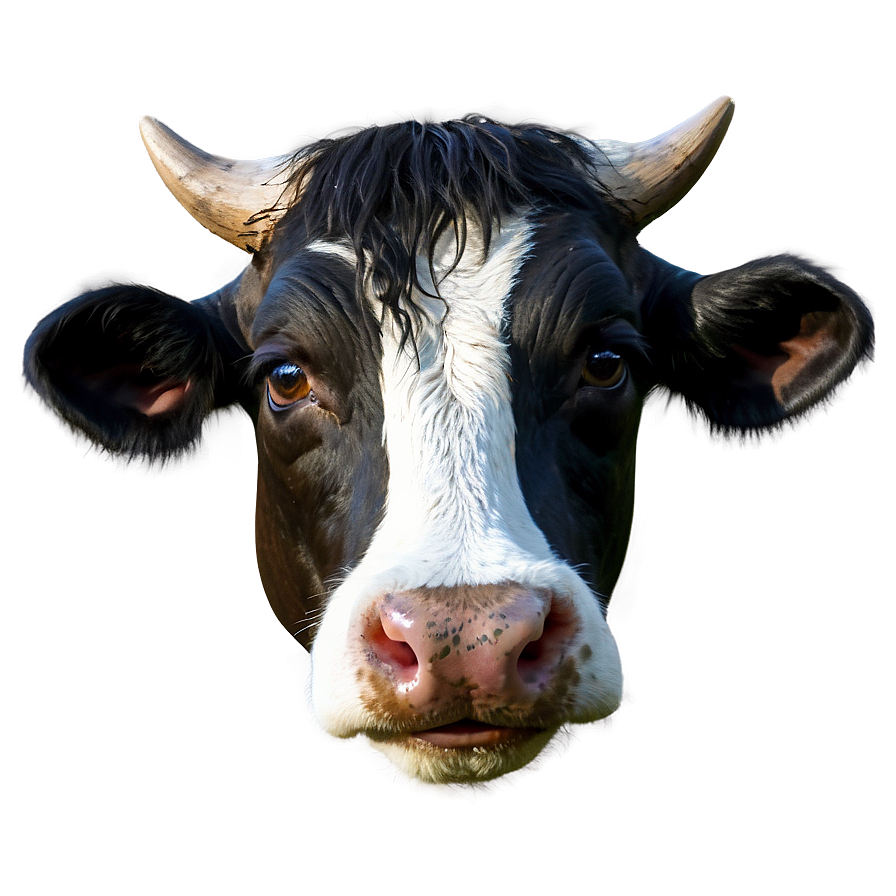 Detailed Cow Head Artwork Png Tnn