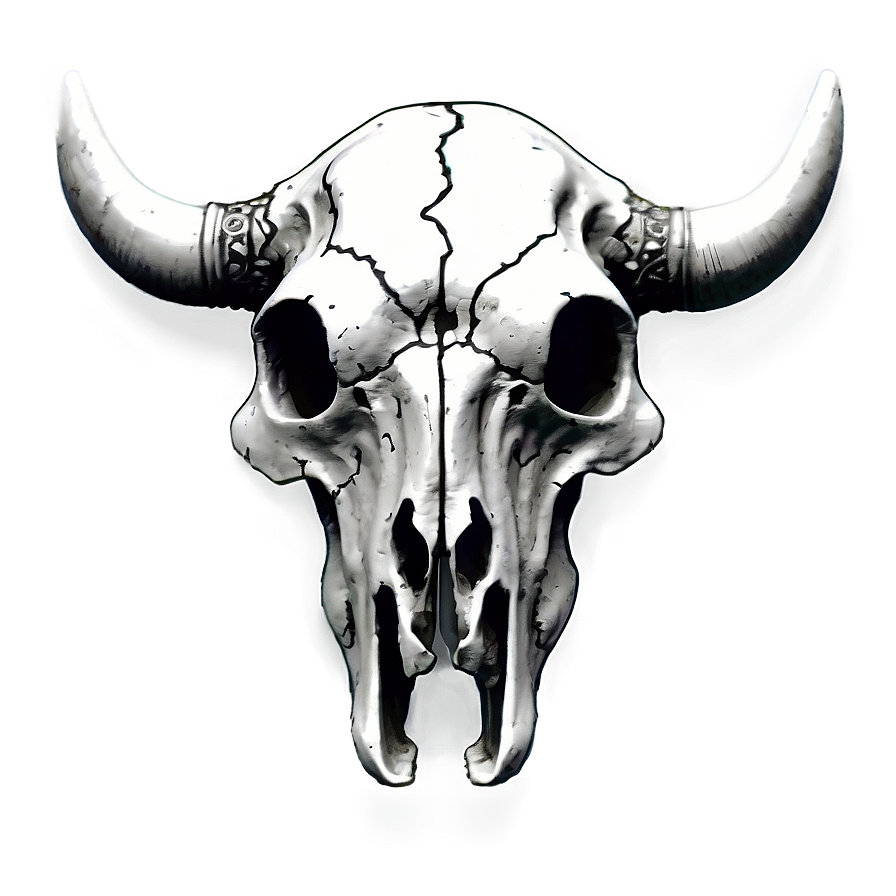 Detailed Cow Skull Sketch Png Bcu26