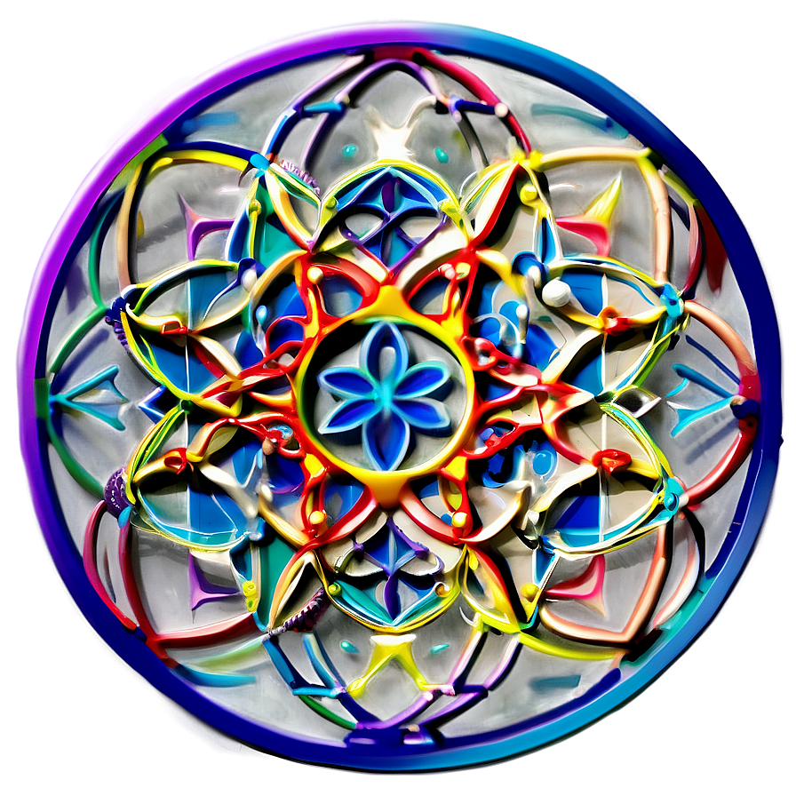 Detailed Flower Of Life Design Png 27