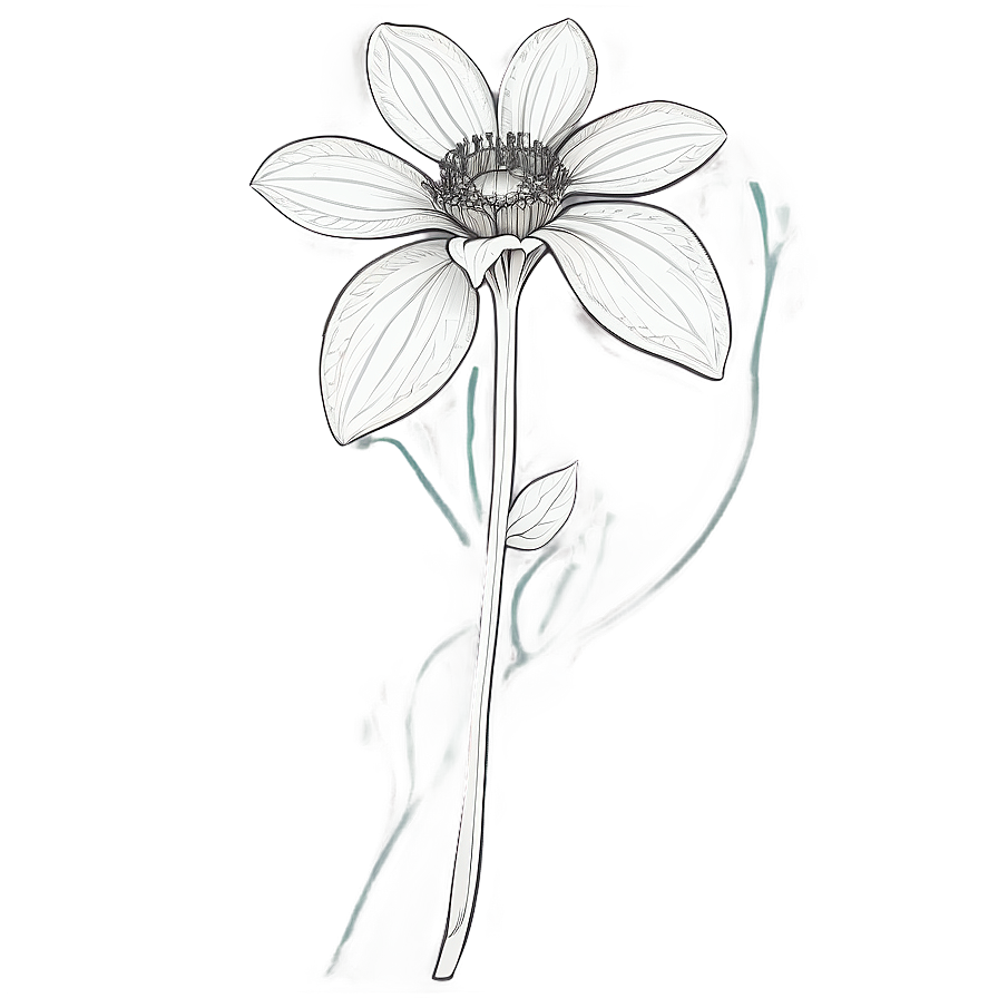 Detailed Flower Outline Illustration Png Xwo