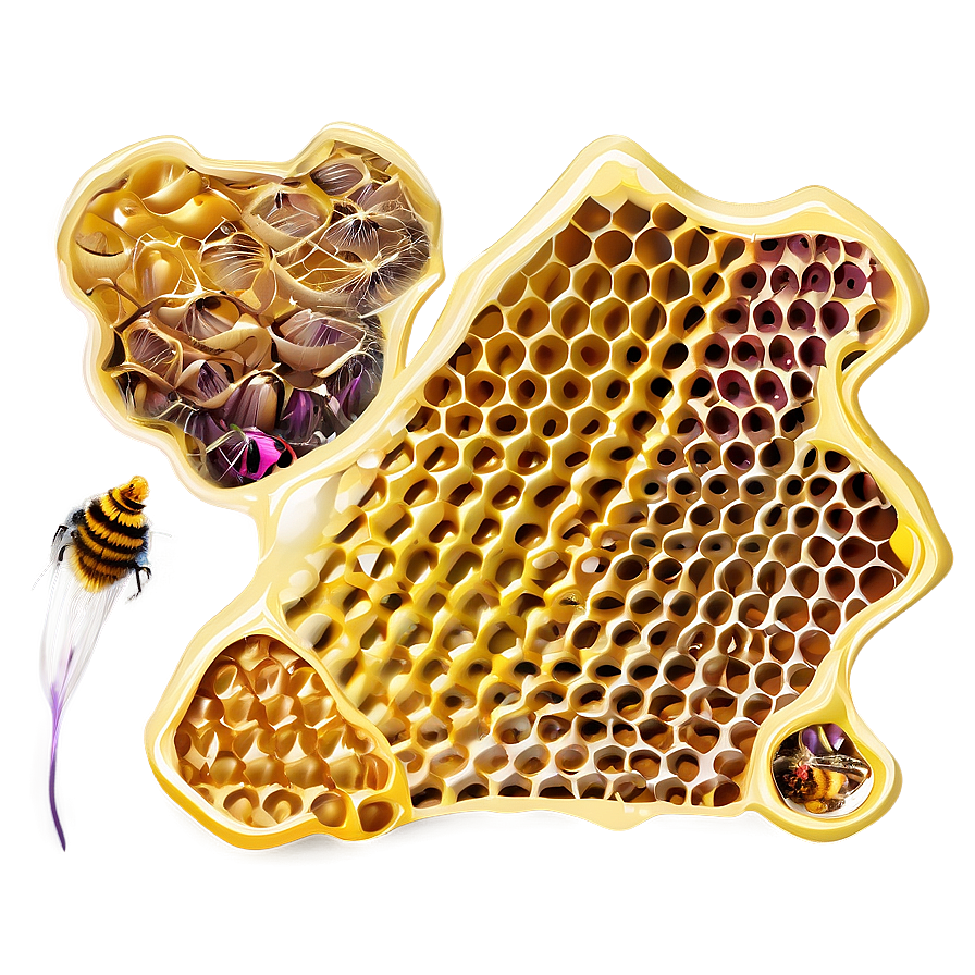 Detailed Honeycomb Illustration Png 5