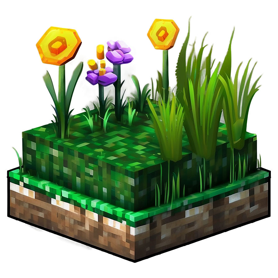 Detailed Minecraft Grass Texture Block Png 05252024