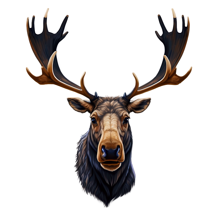 Detailed Moose Head Drawing Png 06292024