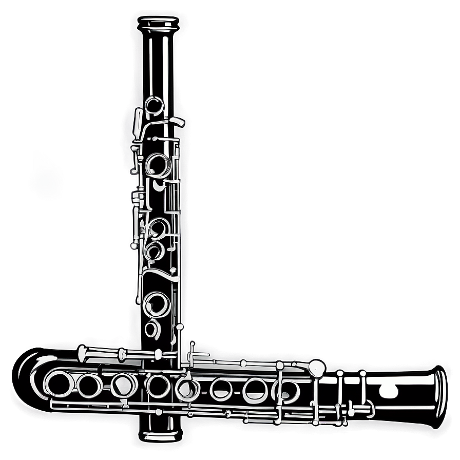 Detailed Oboe Drawing Png Cmt56