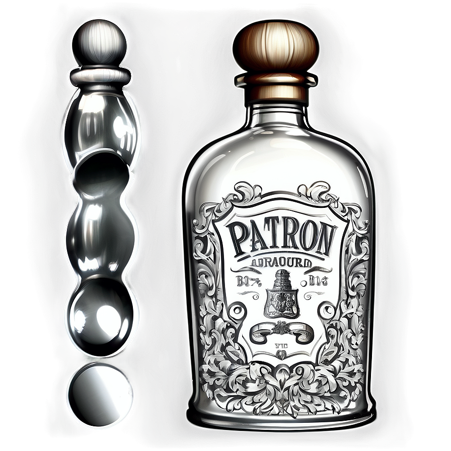 Detailed Patron Bottle Illustration Png 06292024