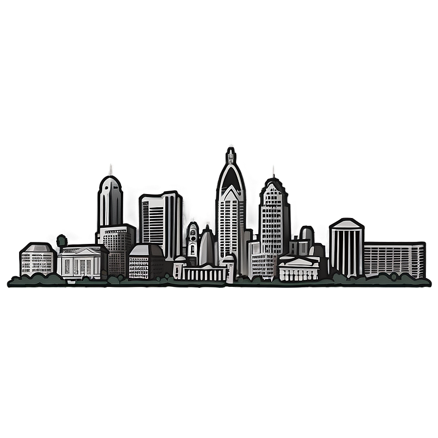 Detailed Philadelphia Skyline Illustration Png Qhb50