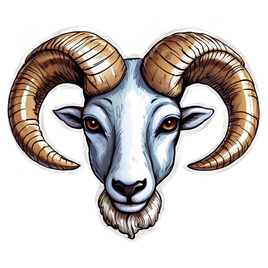 Detailed Ram Head Sketch Png Ahw