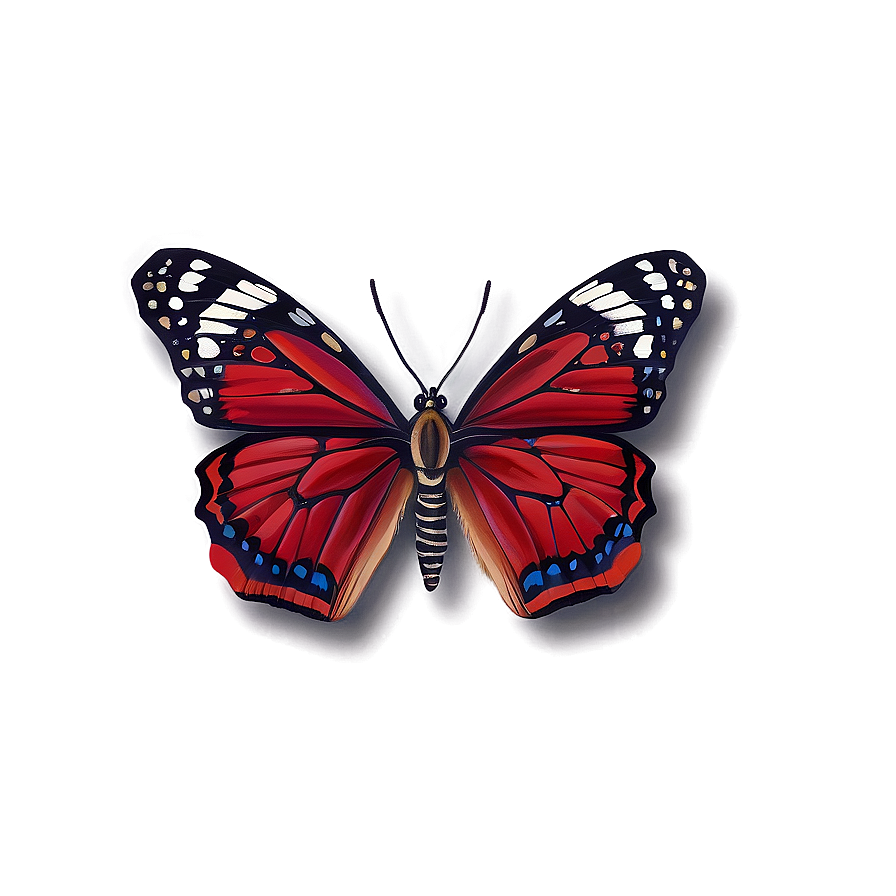 Detailed Red Butterfly Png 06122024