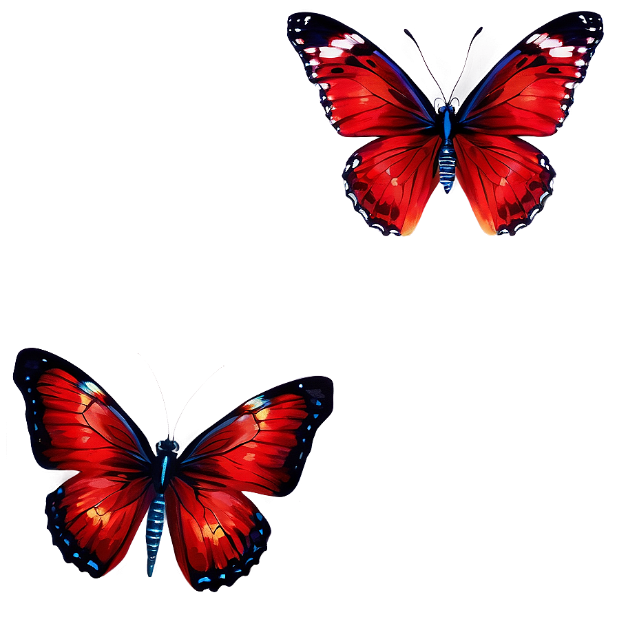 Detailed Red Butterfly Png 79