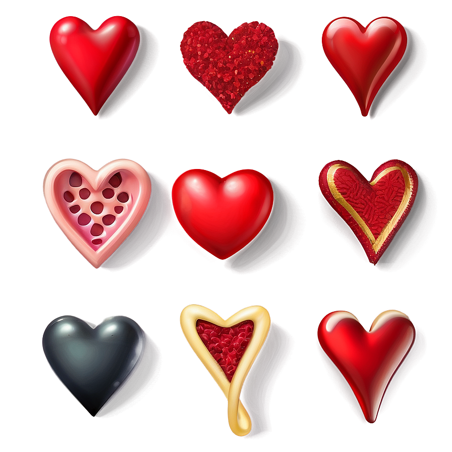 Detailed Red Heart Emoji Png 06262024