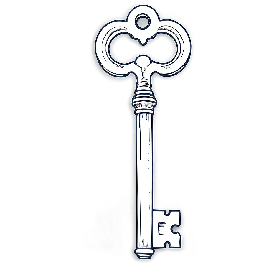 Detailed Skeleton Key Sketch Png Tay77