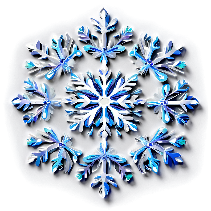 Detailed Snowflake Art Png 77