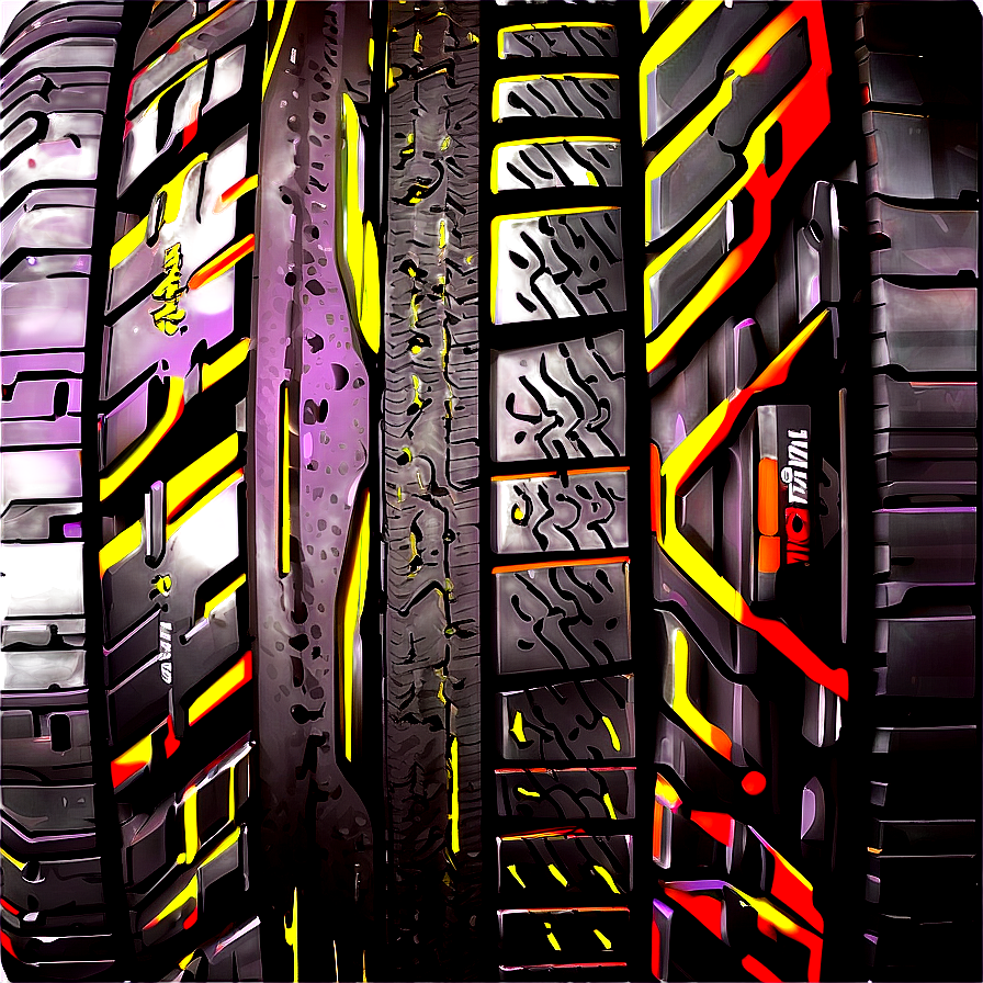 Detailed Tire Tread Illustration Png Wmj51