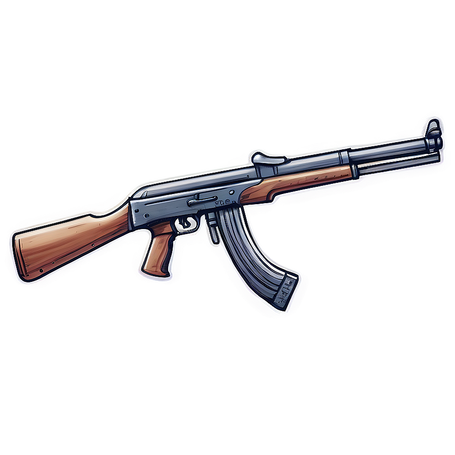 Detailed Tommy Gun Sketch Png 27