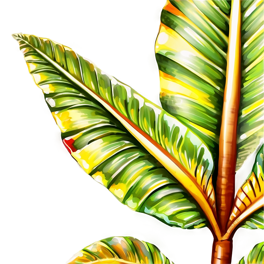 Detailed Tropical Leaf Artwork Png 94