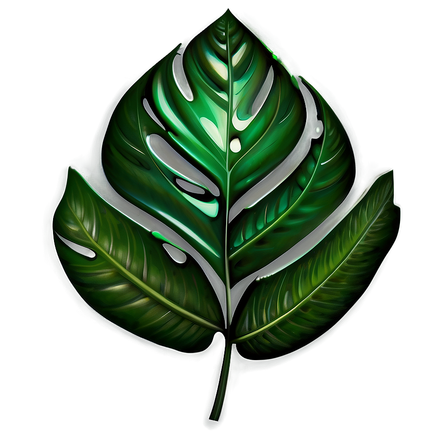 Detailed Tropical Leaf Artwork Png Tvc45