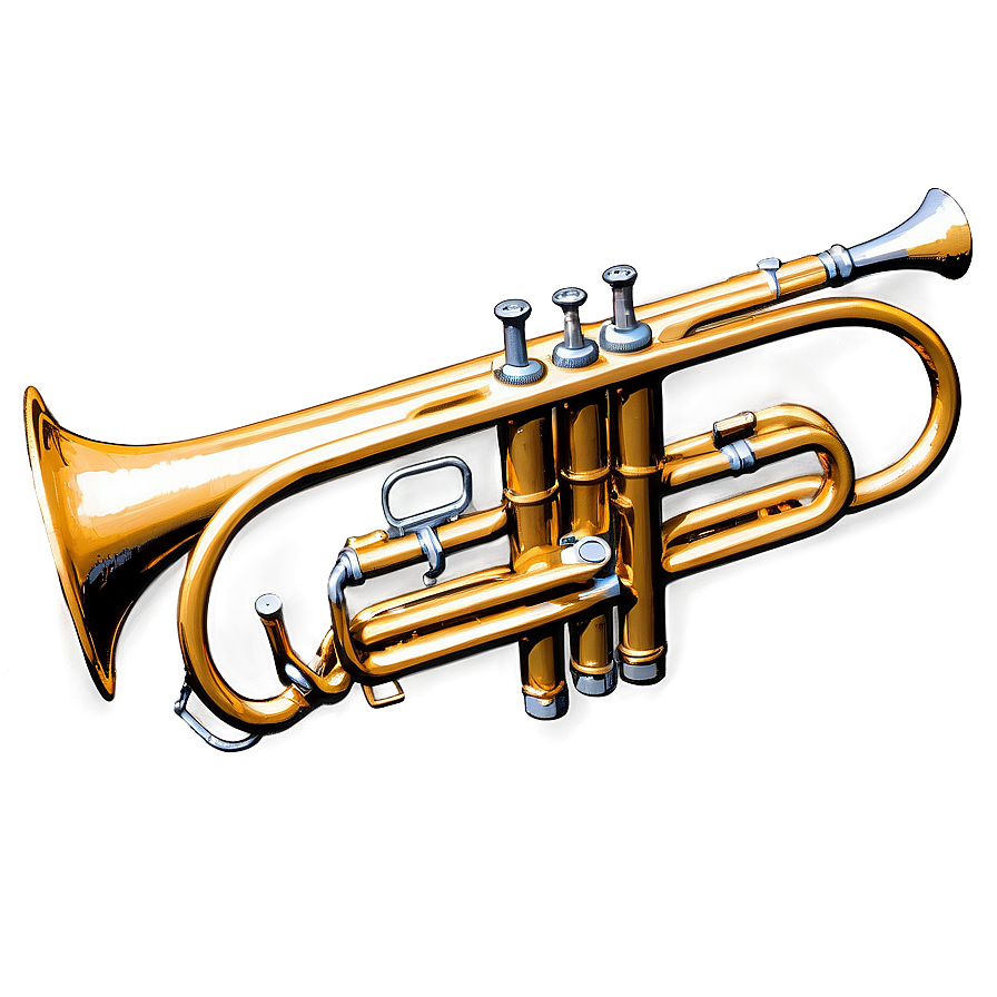 Detailed Trumpet Sketch Png 05242024