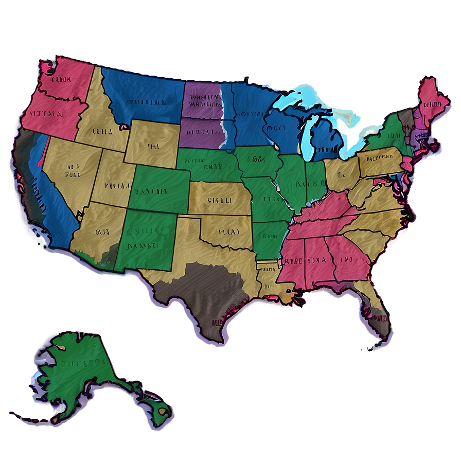 Detailed Usa Map Png 3