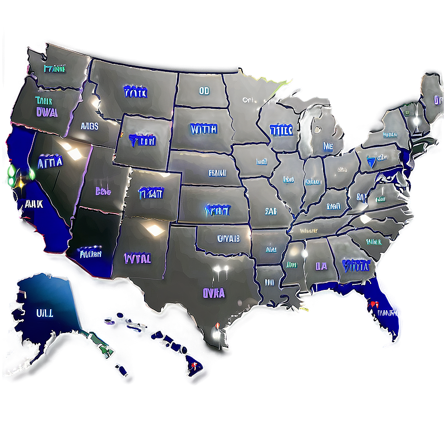 Detailed Usa States Png 47