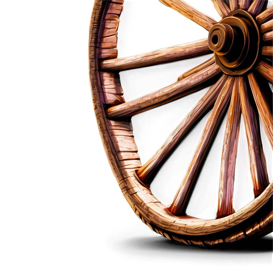 Detailed Wagon Wheel Sketch Png 13