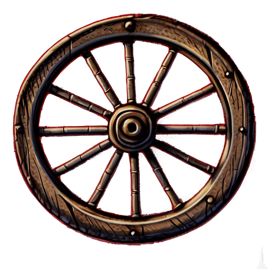 Detailed Wagon Wheel Sketch Png Gng