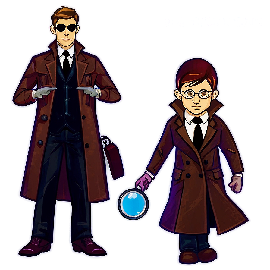 Detective And Mystery Cartoon Character Png 11