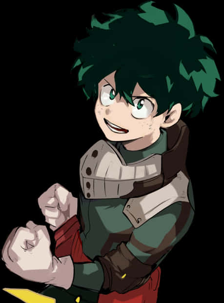 Determined Deku Anime Character