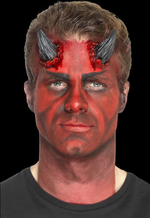 Devil Horns Makeup Man