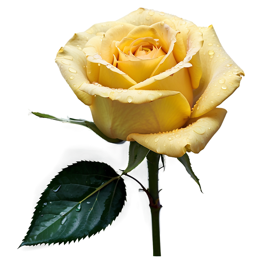 Dewy Yellow Rose Png 77