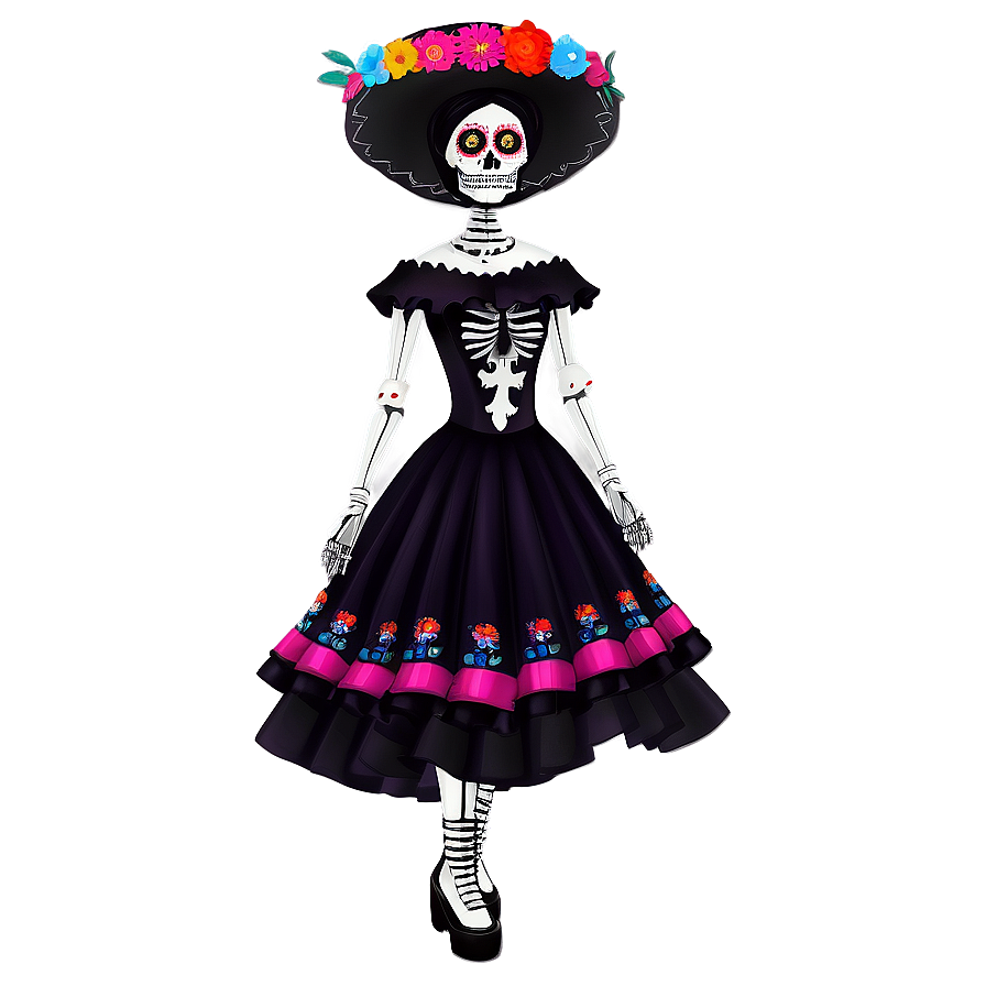 Dia De Los Muertos Catrina Figure Png 73